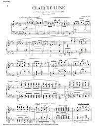 clair de lune sheet music