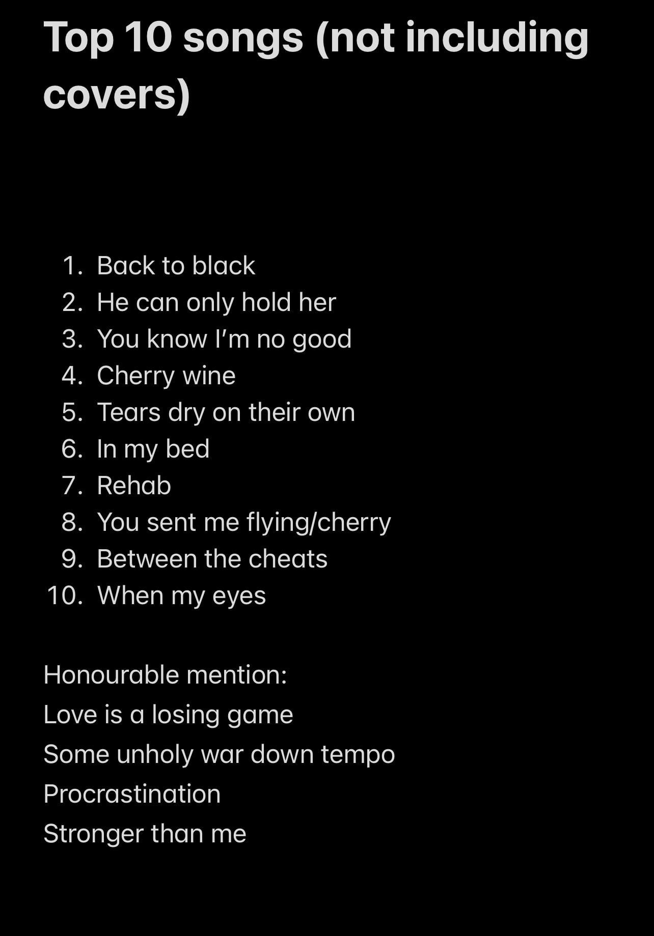 amy winehouse songs